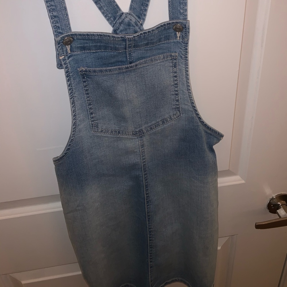Jean skirt overalls
